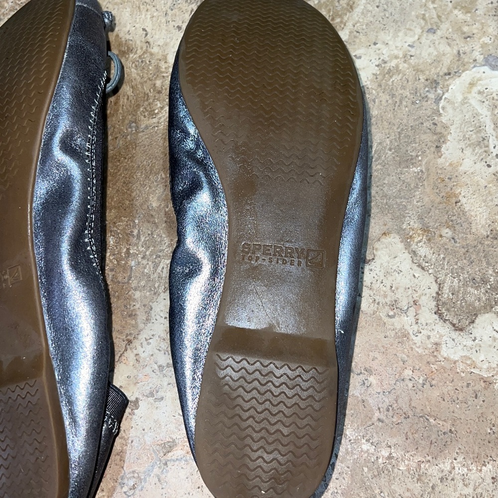 Sperry ballet flats loafers size 8.5-sparkly gray - Picture 5 of 7